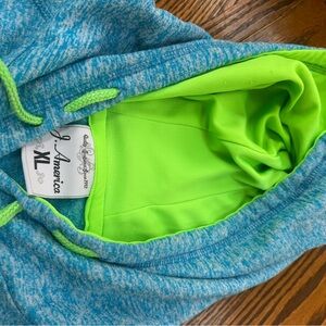 J. America Teal and Lime Hoodie